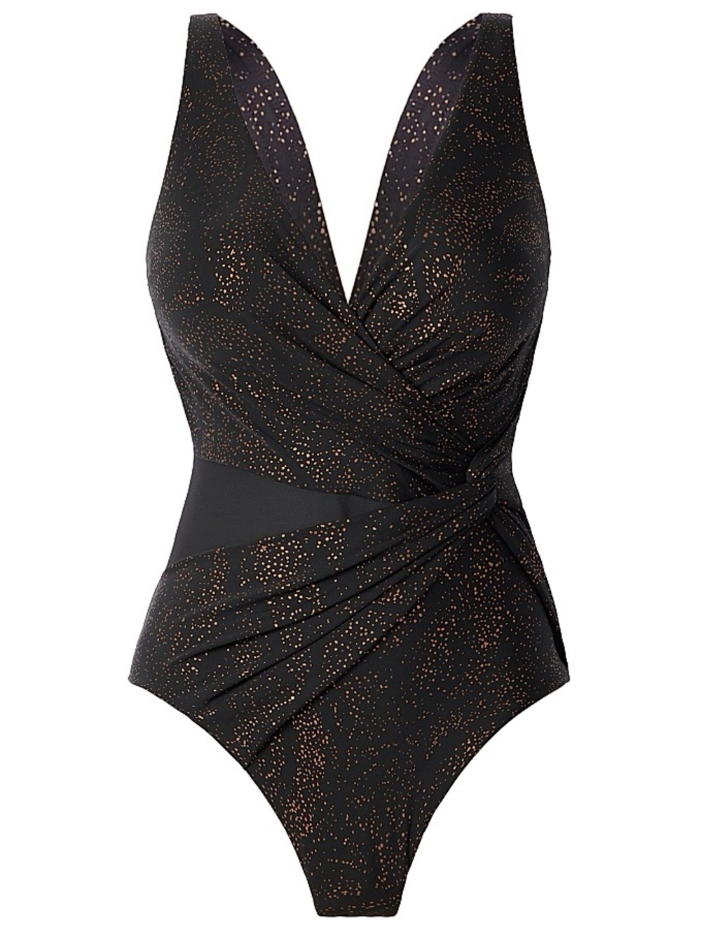 🆕Miraclesuit Brillante Circe One-Piece Swimsuit Black/Gold Size 16 - Picture 4 of 14